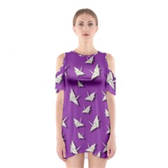 Paper Cranes Pattern Shoulder Cutout One Piece by Valentinaart