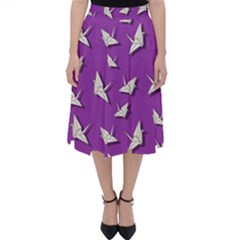 Paper Cranes Pattern Folding Skater Skirt by Valentinaart