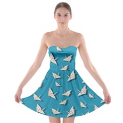 Paper Cranes Pattern Strapless Bra Top Dress by Valentinaart