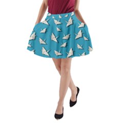 Paper Cranes Pattern A-line Pocket Skirt by Valentinaart