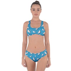 Paper Cranes Pattern Criss Cross Bikini Set by Valentinaart