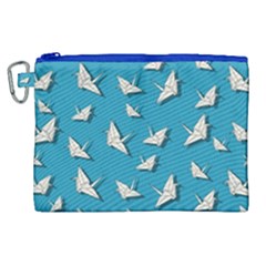 Paper Cranes Pattern Canvas Cosmetic Bag (xl) by Valentinaart