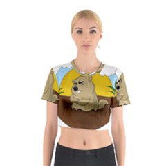 Groundhog Day Cotton Crop Top by Valentinaart