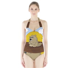 Groundhog Day Halter Swimsuit by Valentinaart