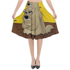 Groundhog Day Flared Midi Skirt by Valentinaart