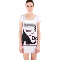 Year Of The Dog - Chinese New Year Short Sleeve Bodycon Dress by Valentinaart