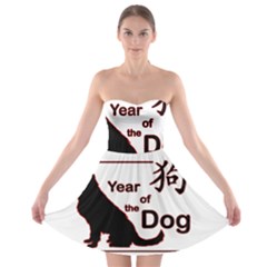 Year Of The Dog - Chinese New Year Strapless Bra Top Dress by Valentinaart