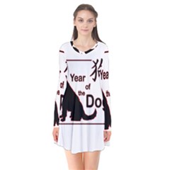 Year Of The Dog - Chinese New Year Flare Dress by Valentinaart