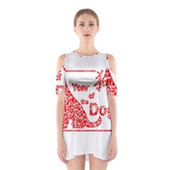 Year Of The Dog - Chinese New Year Shoulder Cutout One Piece by Valentinaart