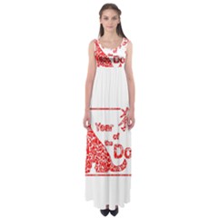 Year Of The Dog - Chinese New Year Empire Waist Maxi Dress by Valentinaart