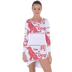 Year Of The Dog - Chinese New Year Asymmetric Cut-out Shift Dress by Valentinaart