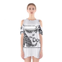 Year Of The Dog - Chinese New Year Shoulder Cutout One Piece by Valentinaart