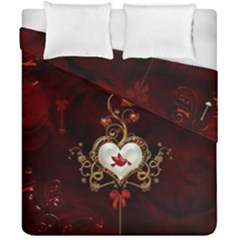 Wonderful Hearts With Dove Duvet Cover Double Side (california King Size) by FantasyWorld7