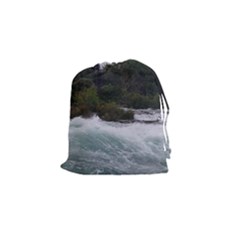 Sightseeing At Niagara Falls Drawstring Pouches (small)  by canvasngiftshop