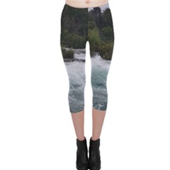 Sightseeing At Niagara Falls Capri Leggings  by canvasngiftshop