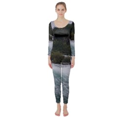 Sightseeing At Niagara Falls Long Sleeve Catsuit by canvasngiftshop