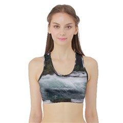 Sightseeing At Niagara Falls Sports Bra With Border by canvasngiftshop