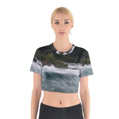 Sightseeing At Niagara Falls Cotton Crop Top by canvasngiftshop