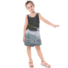 Sightseeing At Niagara Falls Kids  Sleeveless Dress by canvasngiftshop