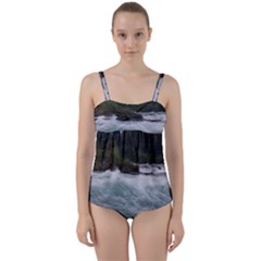 Sightseeing At Niagara Falls Twist Front Tankini Set by canvasngiftshop