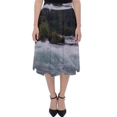 Sightseeing At Niagara Falls Folding Skater Skirt