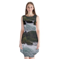 Sightseeing At Niagara Falls Sleeveless Chiffon Dress   by canvasngiftshop