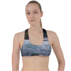 Sightseeing At Niagara Falls Criss Cross Racerback Sports Bra by canvasngiftshop