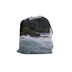 Sightseeing At Niagara Falls Drawstring Pouches (medium)  by canvasngiftshop