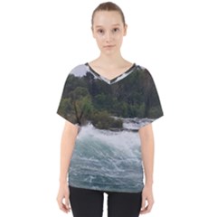 Sightseeing At Niagara Falls V-neck Dolman Drape Top by canvasngiftshop