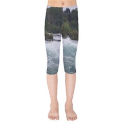 Sightseeing At Niagara Falls Kids  Capri Leggings  by canvasngiftshop