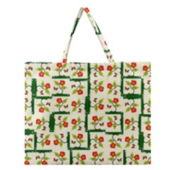 Plants And Flowers Zipper Large Tote Bag by linceazul