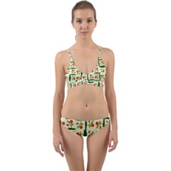 Plants And Flowers Wrap Around Bikini Set by linceazul