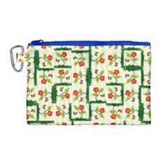 Plants And Flowers Canvas Cosmetic Bag (large)