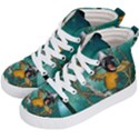 Funny Pirate Parrot With Hat Kid s Hi-Top Skate Sneakers View2