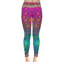 Years Of Peace Living In A Paradise Of Calm And Colors Leggings  by pepitasart