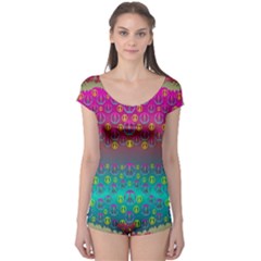 Years Of Peace Living In A Paradise Of Calm And Colors Boyleg Leotard  by pepitasart