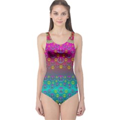 Years Of Peace Living In A Paradise Of Calm And Colors One Piece Swimsuit by pepitasart