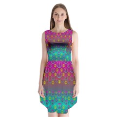 Years Of Peace Living In A Paradise Of Calm And Colors Sleeveless Chiffon Dress   by pepitasart