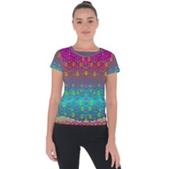 Years Of Peace Living In A Paradise Of Calm And Colors Short Sleeve Sports Top  by pepitasart