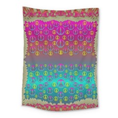 Years Of Peace Living In A Paradise Of Calm And Colors Medium Tapestry by pepitasart