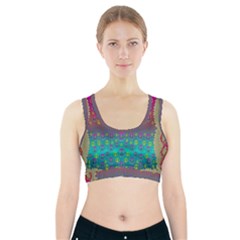 Years Of Peace Living In A Paradise Of Calm And Colors Sports Bra With Pocket by pepitasart