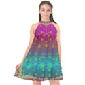 Years Of Peace Living In A Paradise Of Calm And Colors Halter Neckline Chiffon Dress  View1