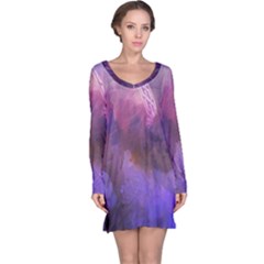 Ultra Violet Dream Girl Long Sleeve Nightdress by NouveauDesign