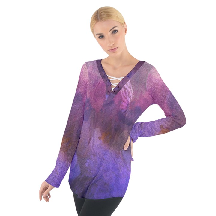 Ultra violet dream girl Tie Up Tee