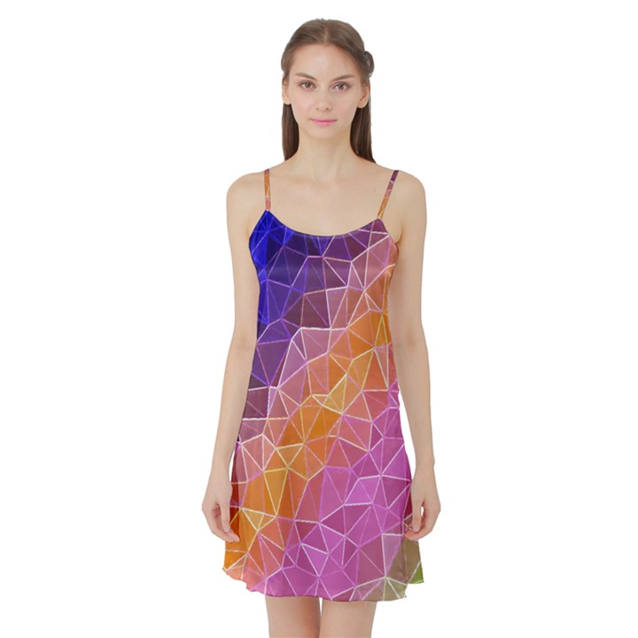 crystalized rainbow Satin Night Slip