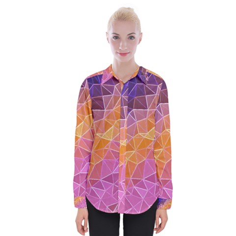 Crystalized Rainbow Womens Long Sleeve Shirt by NouveauDesign