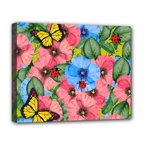 Floral Scene Deluxe Canvas 20  X 16   by linceazul