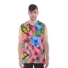 Floral Scene Men s Basketball Tank Top by linceazul