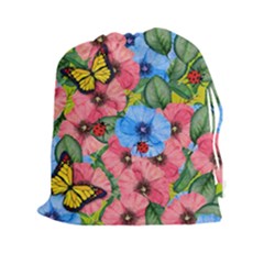 Floral Scene Drawstring Pouches (xxl) by linceazul