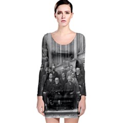 1927 Solvay Conference On Quantum Mechanics Long Sleeve Bodycon Dress